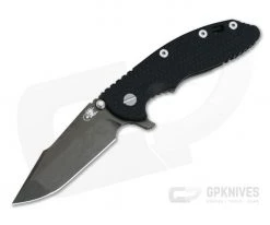 Hinderer XM-18 3.5" Tri-Way Flipper Harpoon Spanto Stonewashed Black DLC S35VN Black G10