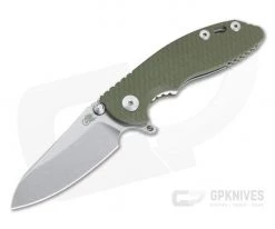 Hinderer XM-18 3" Skinny Sheepsfoot Liner Lock Stonewashed 20CV OD Green G10 Tri-Way Pivot Flipper