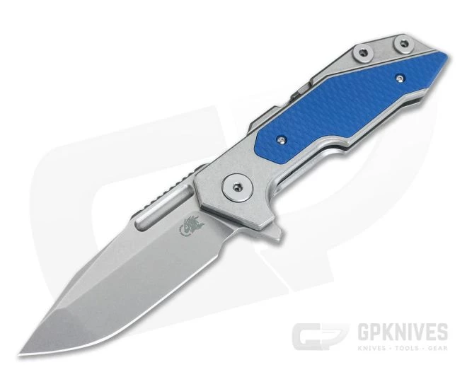 Hinderer Knives Full Track Spanto Stonewashed S35VN Blue G10 H.M.B.S. Tri Way Pivot Flipper 3 Hinderer Knives Full Track Spanto Stonewashed S35VN Blue G10 H.M.B.S. Tri Way Pivot Flipper