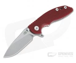 Hinderer XM-18 3" Skinny Slicer Liner Lock Stonewashed 20CV Red G10 Tri-Way Pivot Flipper