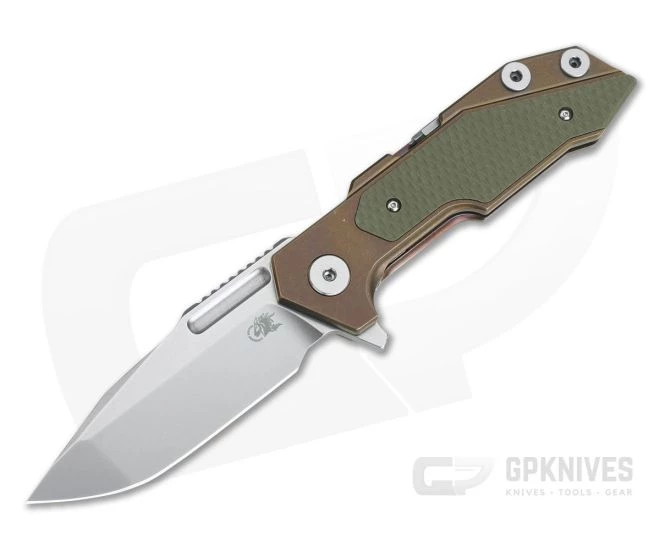 Hinderer Knives Full Track Spanto S35VN Bronze Stonewashed OD Green G10 Tri-Way Pivot Flipper 3 Hinderer Knives Full Track Spanto S35VN Bronze Stonewashed OD Green G10 Tri-Way Pivot Flipper