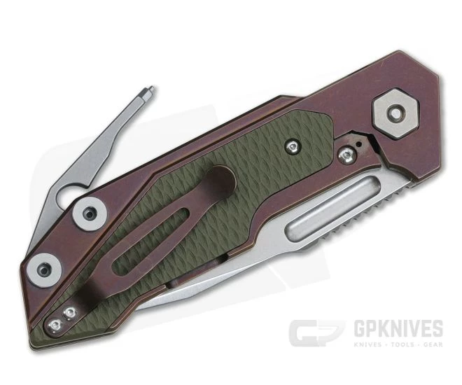 Hinderer Knives Full Track Spanto S35VN Bronze Stonewashed OD Green G10 Tri-Way Pivot Flipper 4 Hinderer Knives Full Track Spanto S35VN Bronze Stonewashed OD Green G10 Tri-Way Pivot Flipper - Image 2