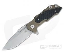 Hinderer Knives Full Track Spanto Working Finish S35VN Battle Bronze Black G10 Tri-Way Pivot Flipper