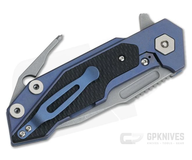 Hinderer Knives Full Track Spanto Working Finish S35VN Battle Blue Black G10 Tri-Way Pivot Flipper 4 Hinderer Knives Full Track Spanto Working Finish S35VN Battle Blue Black G10 Tri-Way Pivot Flipper - Image 2