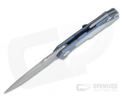 Hinderer Knives Full Track Spanto Working Finish S35VN Battle Blue Natural G10 Tri-Way Pivot Flipper -Outlet Flippers Store 0714 3