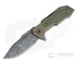 Hinderer Knives Full Track Spanto S35VN Battlefield Pickup OD Green G10 Tri-Way Pivot Flipper