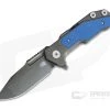 Hinderer Knives Full Track Spanto S35VN Stonewashed Black DLC Blue G10 Tri-Way Pivot Flipper -Outlet Flippers Store 0749