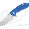 Hinderer XM-18 3.5" Skinny Sheepsfoot Stonewashed 20CV Blue G10 Tri-Way Pivot Flipper