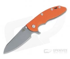 Hinderer XM-18 3.5" Skinny Sheepsfoot Working Finish 20CV Orange G10 Tri-Way Pivot Flipper