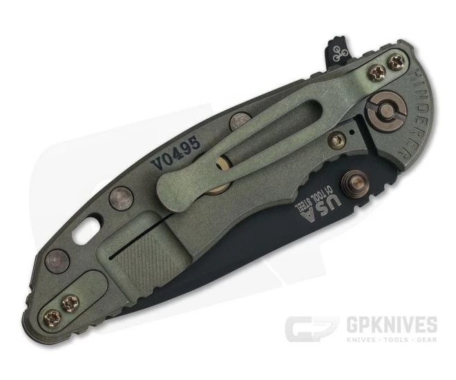 Hinderer XM-18 3" Vintage Series GEN 6 Parkerized O1 Spear Point Smooth Walnut Battle Green Tri-Way Pivot Flipper 0766 4 Hinderer XM-18 3" Vintage Series GEN 6 Parkerized O1 Spear Point Smooth Walnut Battle Green Tri-Way Pivot Flipper 0766 - Image 2