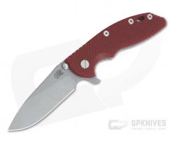 Hinderer Knives XM-18 3.5" Slicer Red G10 20CV Working Finish Tri-Way Flipper