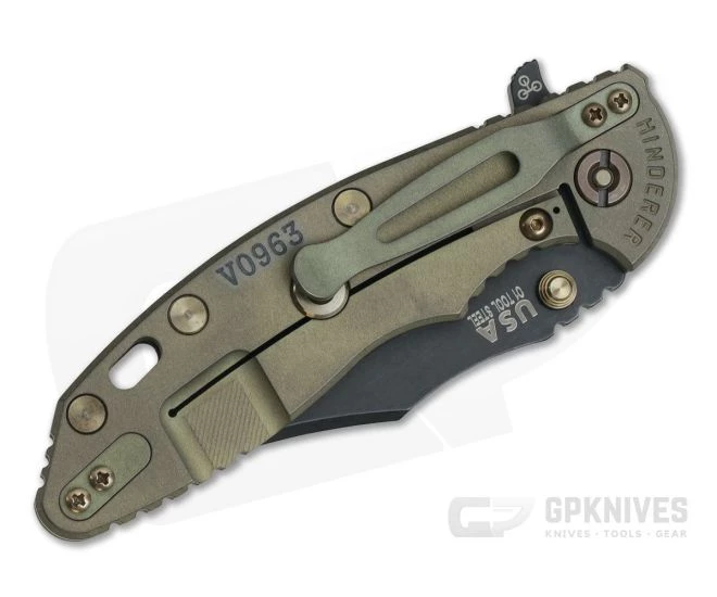 Hinderer XM-18 3.5" Vintage Series Parkerized O1 Bowie Smooth Walnut Battle Green Tri-Way Pivot Flipper 0791 4 Hinderer XM-18 3.5" Vintage Series Parkerized O1 Bowie Smooth Walnut Battle Green Tri-Way Pivot Flipper 0791 - Image 2