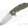 Hinderer XM-18 3.5" Tri-Way Flipper Spanto Stonewashed 20CV OD Green G10 Bronze Frame 0822