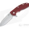 Hinderer XM-18 3.5" Tri-Way Flipper Spear Point Stonewashed 20CV Red G10 0831