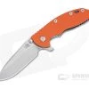 Hinderer XM-18 3.5" Spear Point Stonewashed 20CV Orange G10 Stonewashed Blue Ti Tri-Way Flipper 0836 -Outlet Flippers Store 0836