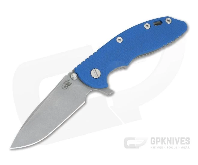 Hinderer XM-18 3.5" Spear Point Working Finish 20CV Blue G10 Tri-Way Flipper 0845 3 Hinderer XM-18 3.5" Spear Point Working Finish 20CV Blue G10 Tri-Way Flipper 0845