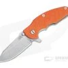 Hinderer Knives Jurassic Stonewashed S35VN Spear Point Scaled Orange G10 Tri-Way Pivot Flipper 0849 -Outlet Flippers Store 0849