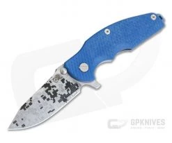Hinderer Knives Jurassic Digital Camo Stonewashed Blue S35VN Spear Point Blue G10 Tri-Way Pivot Flipper 0853