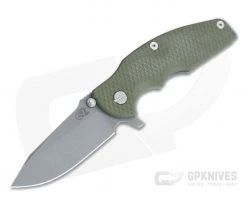 Hinderer Knives Jurassic Working Finish S35VN Spear Point OD Green G10 Tri-Way Pivot Flipper 0856