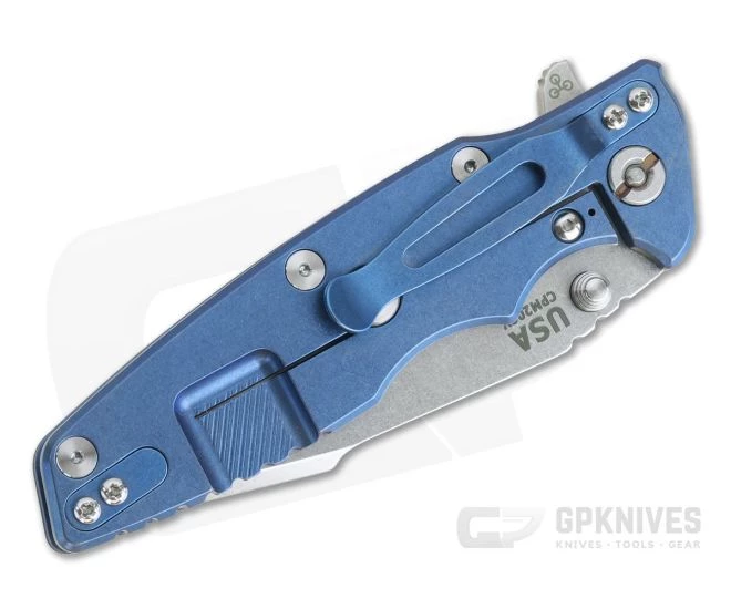Hinderer Eklipse 3.5" Harpoon Tanto Tri-Way Stonewashed 20CV Black G10 Blue Flipper 0910 4 Hinderer Eklipse 3.5" Harpoon Tanto Tri-Way Stonewashed 20CV Black G10 Blue Flipper 0910 - Image 2