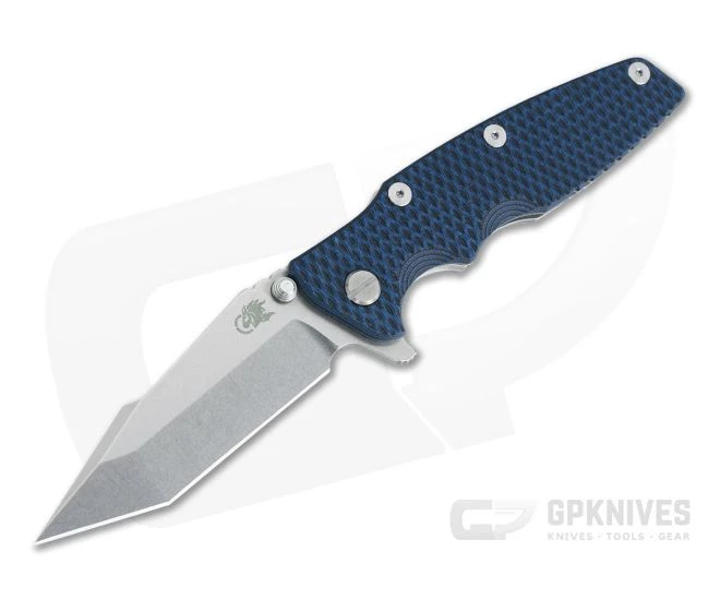Hinderer Eklipse 3.5" Harpoon Tanto Tri-Way Stonewashed 20CV Blue/Black G10 Flipper 0913 3 Hinderer Eklipse 3.5" Harpoon Tanto Tri-Way Stonewashed 20CV Blue/Black G10 Flipper 0913