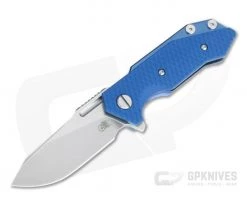 Hinderer Knives Half Track Slicer 20CV Stonewashed Blue Blue G10 Tri-Way Flipper