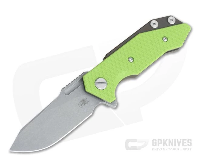 Hinderer Knives Half Track Slicer 20CV Battle Bronze Neon Green G10 Tri-Way Flipper 3 Hinderer Knives Half Track Slicer 20CV Battle Bronze Neon Green G10 Tri-Way Flipper