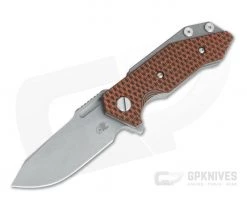 Hinderer Knives Half Track Slicer 20CV Working Finish Orange/Black G10 Tri-Way Flipper