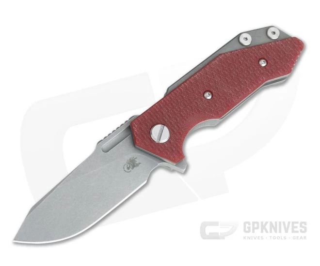Hinderer Knives Half Track Slicer 20CV Working Finish Red G10 Tri-Way Flipper 3 Hinderer Knives Half Track Slicer 20CV Working Finish Red G10 Tri-Way Flipper