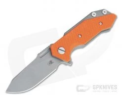Hinderer Knives Half Track Slicer 20CV Working Finish Orange G10 Tri-Way Flipper