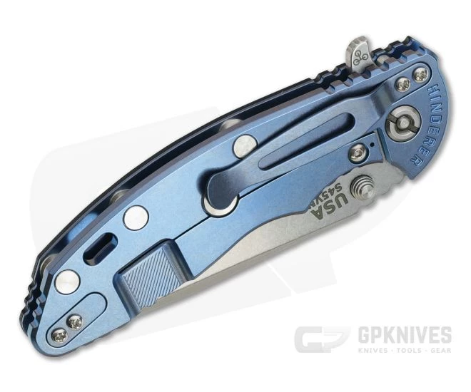 Hinderer XM-18 3.5" Stonewashed S45VN Spanto Black G10 Blue Tri-Way Flipper 0964 4 Hinderer XM-18 3.5" Stonewashed S45VN Spanto Black G10 Blue Tri-Way Flipper 0964 - Image 2