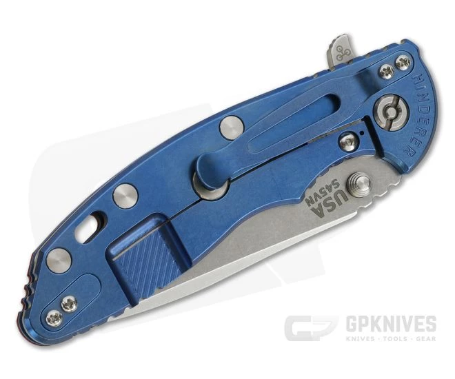 Hinderer XM-18 3.5" Stonewashed S45VN Spanto Red G10 Blue Tri-Way Flipper 0969 4 Hinderer XM-18 3.5" Stonewashed S45VN Spanto Red G10 Blue Tri-Way Flipper 0969 - Image 2