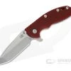 Hinderer XM-18 3.5" Stonewashed S45VN Spanto Red G10 Bronze Tri-Way Flipper 0977 -Outlet Flippers Store 0977