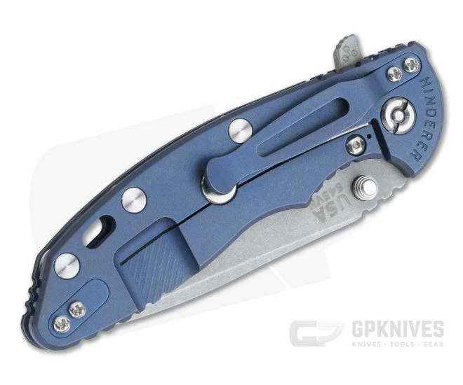 Hinderer XM-18 3.5" Working Finish S45VN Spanto Black G10 Battle Blue Tri-Way Flipper 0988 4 Hinderer XM-18 3.5" Working Finish S45VN Spanto Black G10 Battle Blue Tri-Way Flipper 0988 - Image 2