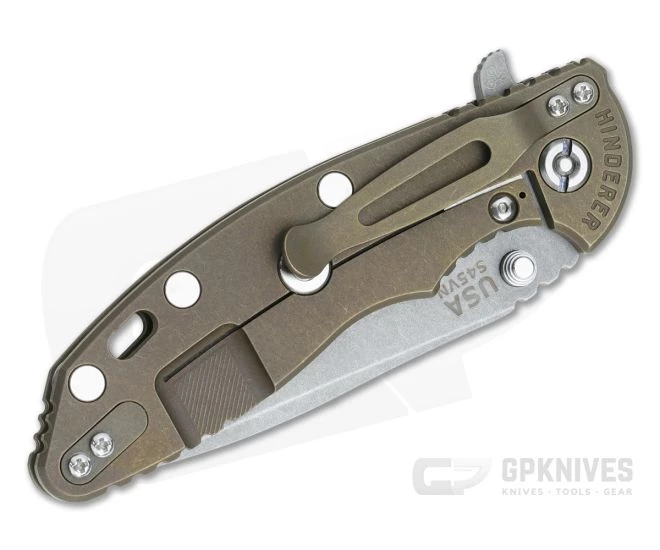 Hinderer XM-18 3.5" Working Finish S45VN Spanto OD Green G10 Battle Bronze Tri-Way Flipper 0998 4 Hinderer XM-18 3.5" Working Finish S45VN Spanto OD Green G10 Battle Bronze Tri-Way Flipper 0998 - Image 2