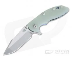 Hinderer XM-18 3.5" Stonewashed 20CV Harpoon Spanto Translucent G10 Blue Tri-Way Flipper 1018