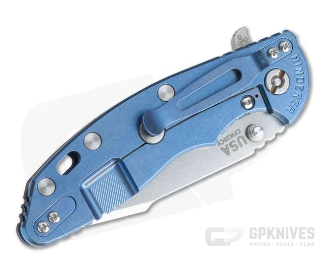 Hinderer XM-18 3.5" Stonewashed 20CV Harpoon Spanto Red G10 Blue Tri-Way Flipper 1019 4 Hinderer XM-18 3.5" Stonewashed 20CV Harpoon Spanto Red G10 Blue Tri-Way Flipper 1019 - Image 2