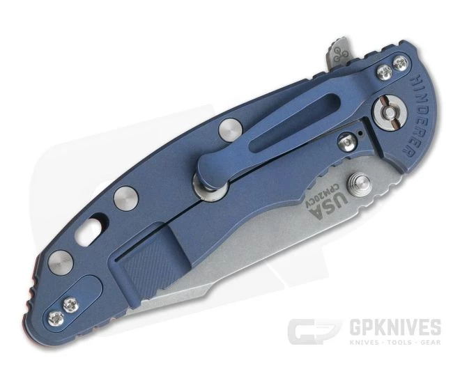 Hinderer XM-18 3.5" Working Finish 20CV Harpoon Spanto Orange G10 Battle Blue Tri-Way Flipper 1027 4 Hinderer XM-18 3.5" Working Finish 20CV Harpoon Spanto Orange G10 Battle Blue Tri-Way Flipper 1027 - Image 2