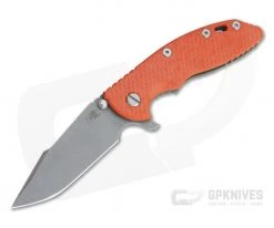 Hinderer XM-18 3.5" Working Finish 20CV Harpoon Spanto Orange G10 Battle Bronze Tri-Way Flipper 1029