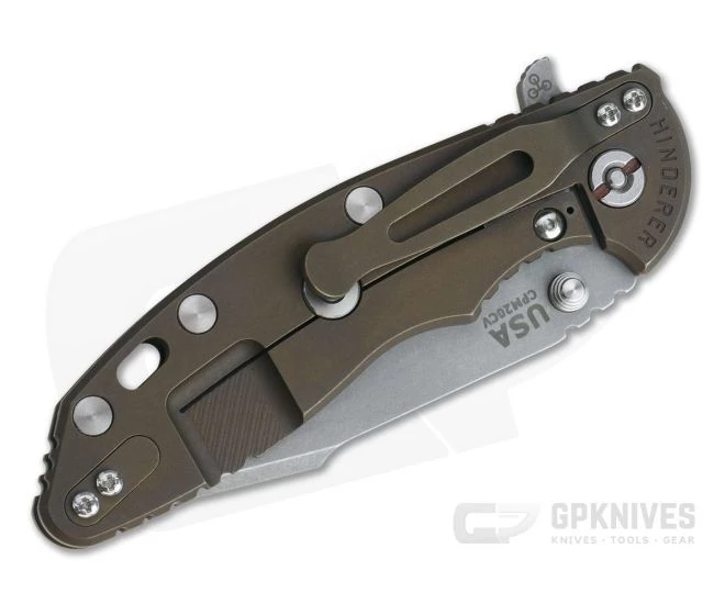 Hinderer XM-18 3.5" Working Finish 20CV Harpoon Spanto Jade G10 Battle Bronze Tri-Way Flipper 1030 4 Hinderer XM-18 3.5" Working Finish 20CV Harpoon Spanto Jade G10 Battle Bronze Tri-Way Flipper 1030 - Image 2
