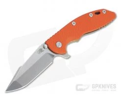 Hinderer XM-18 3.5" Stonewashed 20CV Harpoon Spanto Orange G10 Bronze Tri-Way Flipper 1033