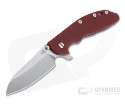 Hinderer XM-24 Sheepsfoot Stonewashed 20CV Red G10 Blue Tri-Way Pivot Flipper