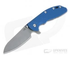Hinderer XM-24 Sheepsfoot Working Finish 20CV Blue G10 Battle Bronze Tri-Way Pivot Flipper