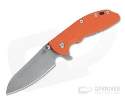 Hinderer XM-24 Sheepsfoot Working Finish 20CV Orange G10 Battle Blue Tri-Way Pivot Flipper