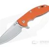 Hinderer XM-18 3.5" Skinny Sheepsfoot Stonewash 20CV Orange G10 Stonewash Blue Ti Tri-Way Pivot Flipper -Outlet Flippers Store 1054 1 1