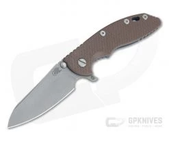 Hinderer XM-18 3.5" Skinny Sheepsfoot Working Finish 20CV FDE G10 Battle Blue Ti Tri-Way Pivot Flipper