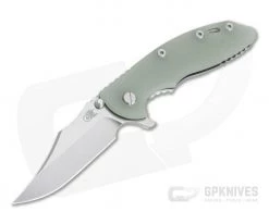 Hinderer XM-18 3.5" Bowie Stonewashed 20CV Jade Green G10 Tri-Way Flipper 1068