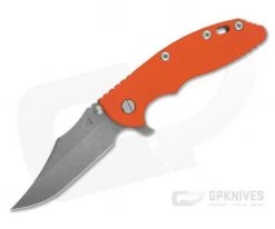 Hinderer XM-18 3.5" Bowie Working Finish 20CV Orange G10 Tri-Way Flipper 1076