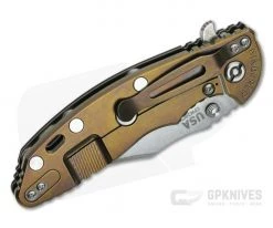 Hinderer XM-18 3.5" Bowie Stonewashed 20CV Dark Green/Black G10 Bronze Tri-Way Flipper 1083 -Outlet Flippers Store 1083 2 1