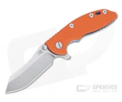 Hinderer XM-18 3" Skinner Stonewashed 20CV Orange G10 Blue Titanium Tri-Way Pivot Flipper 1110
